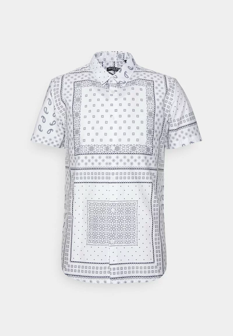 Brave Soul ALBEDO - Camisa - Optic White/ Black Print, Hombre 1 Brave Soul ALBEDO - Camisa - Optic White/ Black Print, Hombre
