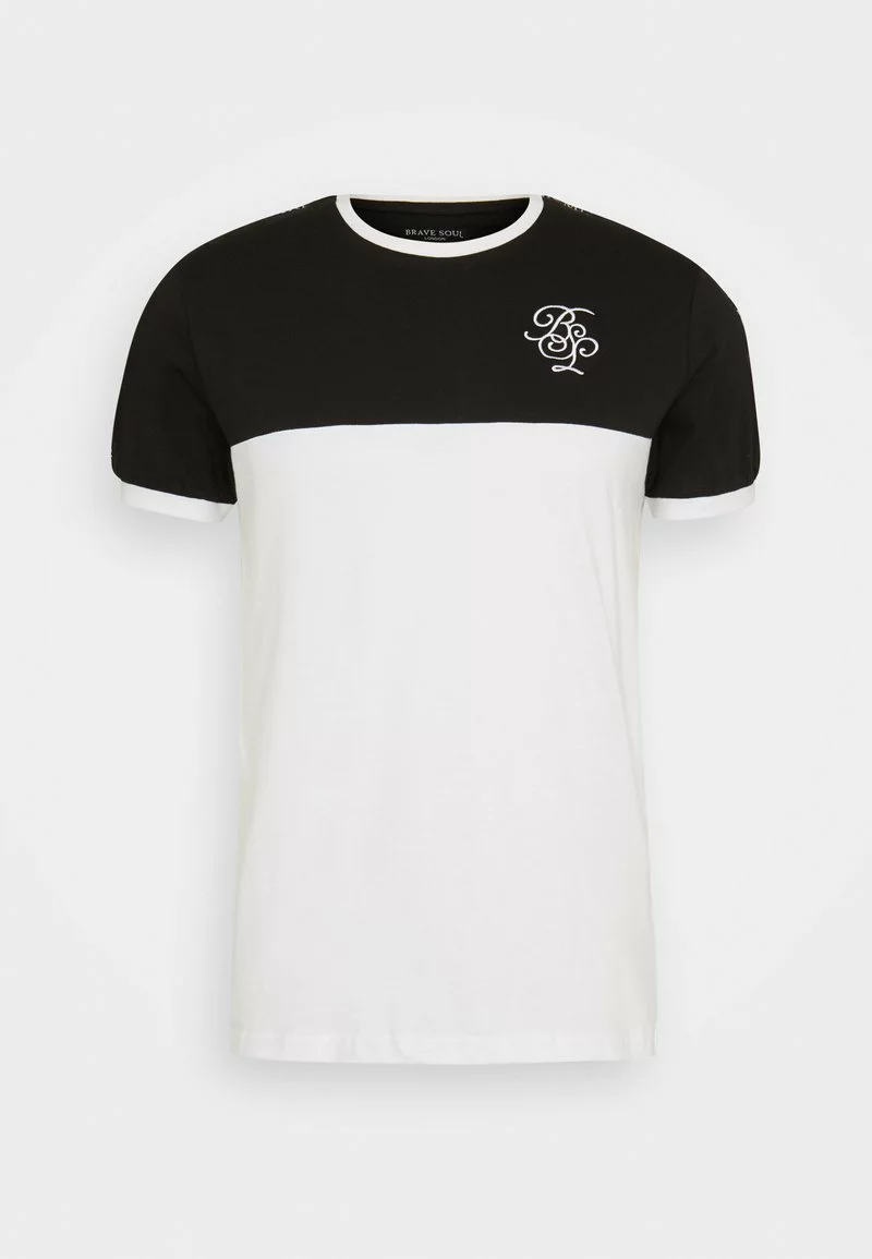 Brave Soul ROLLO - Camiseta Estampada - Jet Black/optic White, Hombre 6 Brave Soul ROLLO - Camiseta Estampada - Jet Black/optic White, Hombre - Imagen 6