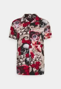 Brave Soul Camisa - Black/multi Colour, Hombre