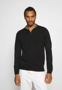 Brave Soul KESTER - Jersey De Punto - Jet Black/ Dark Grey Marl, Hombre