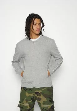 Brave Soul Sudadera Con Cremallera - Light Grey Marl/optic White, Hombre