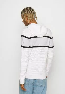 Brave Soul SCHOLES - Jersey De Punto - Optic White/ Jet Black/ Light Grey, Hombre -Brave Soul Ventas af6e906476154f1691f27c51e72af70c