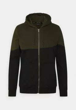 Brave Soul FODENC - Sudadera Con Cremallera - Mid Khaki/jet Black, Hombre