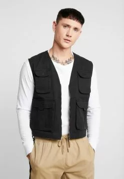 Brave Soul ZIPPED VEST - Chaleco - Black, Hombre