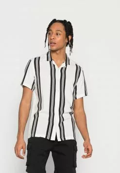 Brave Soul RHONE - Camisa - Optic White/jet Black, Hombre