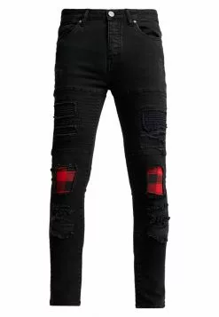 Brave Soul VEGAS - Vaqueros Pitillo - Charcoal Wash/red, Hombre -Brave Soul Ventas b38901ca1db3410c8cf71c215c918889