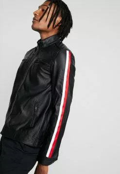 Brave Soul JONESTAPE - Chaqueta De Cuero Sintético - Black, Hombre -Brave Soul Ventas b5736e5a44c84c4291ebfc2c1fefcac4