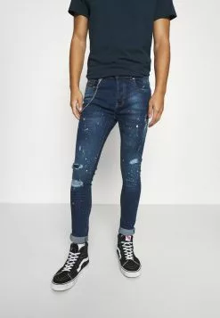 Brave Soul CIRCUS - Vaqueros Pitillo - Mid Blue, Hombre