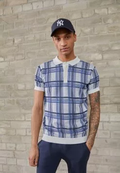 Brave Soul JAXON - Polo - Ecru/navy, Hombre