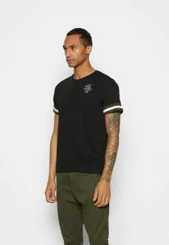 Brave Soul DRUMMOND - Camiseta Estampada - Jet Black/mid Khaki/optic White, Hombre -Brave Soul Ventas b8fa1f2ea08640cab62e995845931473