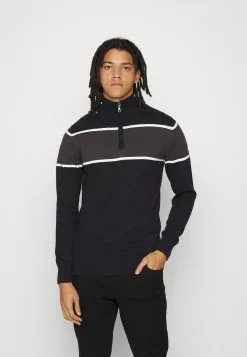 Brave Soul KREIGER - Jersey De Punto - Jet Black/vintage White/slate Grey, Hombre