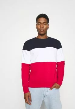 Brave Soul WHITEHALL - Sudadera - Rich Navy / Optic White / Red, Hombre