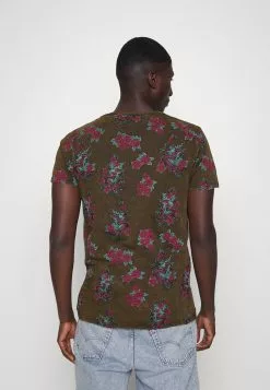 Brave Soul FALKO - Camiseta Estampada - Olive Garment/multicolor, Hombre -Brave Soul Ventas baeed01d73214b038021757d31049670