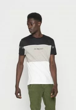 Brave Soul Camiseta Estampada - Jet Black/light Grey Marl/optic White, Hombre