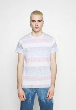 Brave Soul RANGE - Camiseta Estampada - Optic White/rich Navy/red/turquoise, Hombre