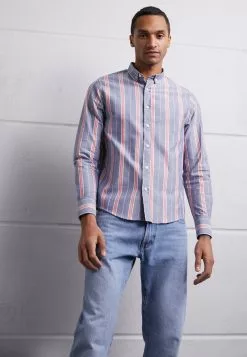 Brave Soul DOMAIN - Camisa - Optic White/light Blue/red, Hombre