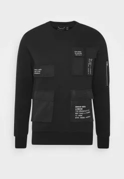 Brave Soul Sudadera - Jet Black/white, Hombre -Brave Soul Ventas bfca2b66e413456399254e57fe24ee9f