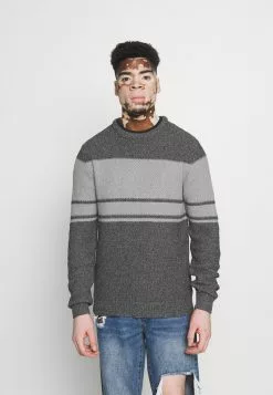 Brave Soul AIDEN - Jersey De Punto - Black/grey, Hombre