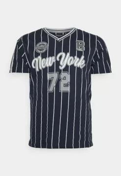 Brave Soul Camiseta Estampada - Navy/grey/white, Hombre