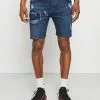 Brave Soul MUNICH - Shorts Vaqueros - Dark Blue Wash, Hombre