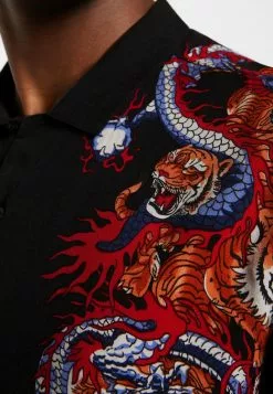 Brave Soul OKYO - Camisa - Jet Black/multi- Colour Print, Hombre -Brave Soul Ventas c51ac7b50b6e45eb81bd1601a07ca127