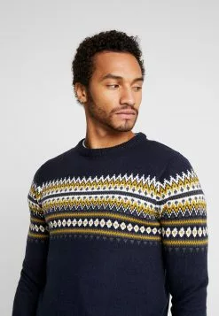 Brave Soul SEYMOUR - Jersey De Punto - Midnight Navy/ Slate Grey/ Vintage White/ Winter Lime, Hombre -Brave Soul Ventas c5266cb14e2d4fad9df9bdf9a7460b8a