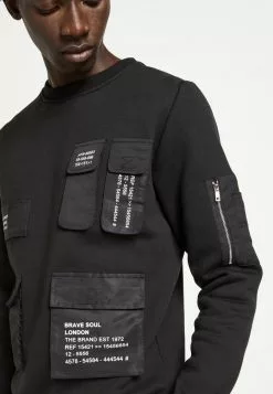 Brave Soul Sudadera - Jet Black/white, Hombre -Brave Soul Ventas c609a937849647e28523f98c208e4f2a