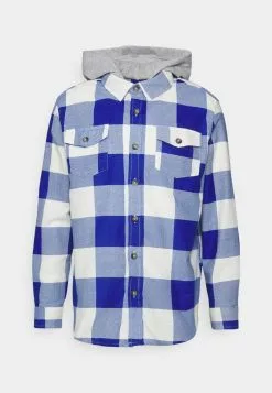 Brave Soul INGAROB - Camisa - Blue/ecru, Hombre