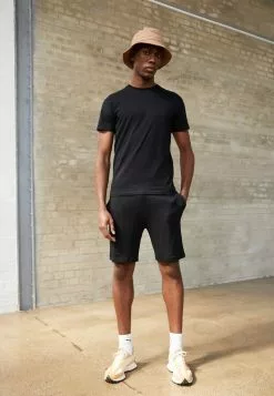 Brave Soul ZUCCHINI - Shorts - Jet Black, Hombre