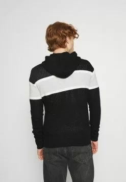 Brave Soul SCHOLES - Jersey De Punto - Jet Black/optic White/light Grey/white Twist, Hombre -Brave Soul Ventas cb2978feaee54f37a96156992af3549b