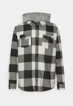 Brave Soul INGAROC - Camisa - Jet Black/ecru, Hombre