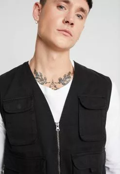 Brave Soul ZIPPED VEST - Chaleco - Black, Hombre -Brave Soul Ventas cbd5a472a41d468c99fbbce8ac4340e0