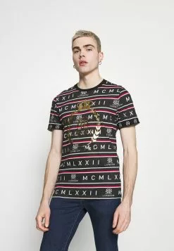 Brave Soul ROW - Camiseta Estampada - Jet Black/red/white/gold, Hombre