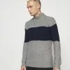 Brave Soul REINOLD - Jersey De Punto - Silver Grey Marl/ French Navy, Hombre