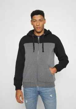 Brave Soul NEBULAC - Sudadera Con Cremallera - Charcoal Marl/black, Hombre