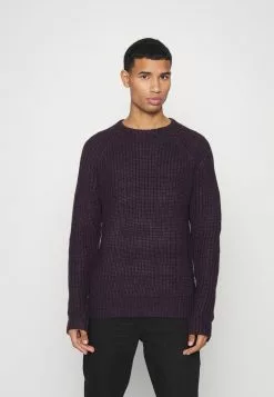 Brave Soul DECIMUS - Jersey De Punto - Grape/burgundy/navy, Hombre