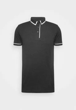 Brave Soul VIRGIL - Polo - Dark Charcoal Marl/optic White, Hombre -Brave Soul Ventas d06bb3637fcd4b1cba119455c548a778