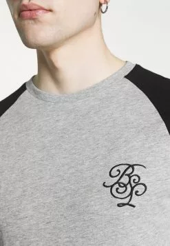 Brave Soul Camiseta Estampada - Light Grey Marl/ Black, Hombre -Brave Soul Ventas d074af31500744ecada13c12341560f2