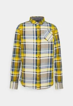 Brave Soul ROOKER - Camisa - Blue/mustard/brown/white, Hombre -Brave Soul Ventas d3665ff0d9bd45f1b101327f11db7bdc