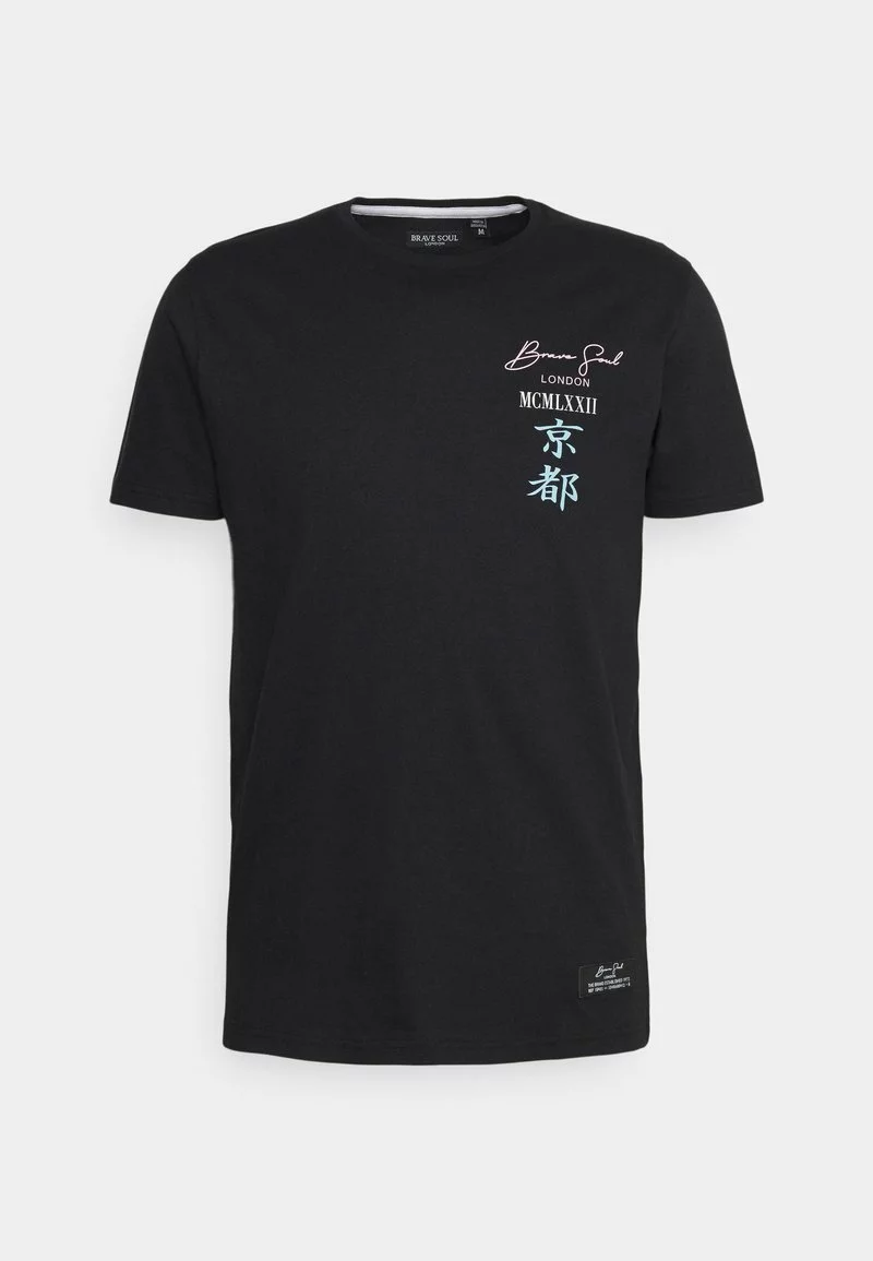 Brave Soul GION - Camiseta Estampada - Jet Black, Hombre 1 Brave Soul GION - Camiseta Estampada - Jet Black, Hombre