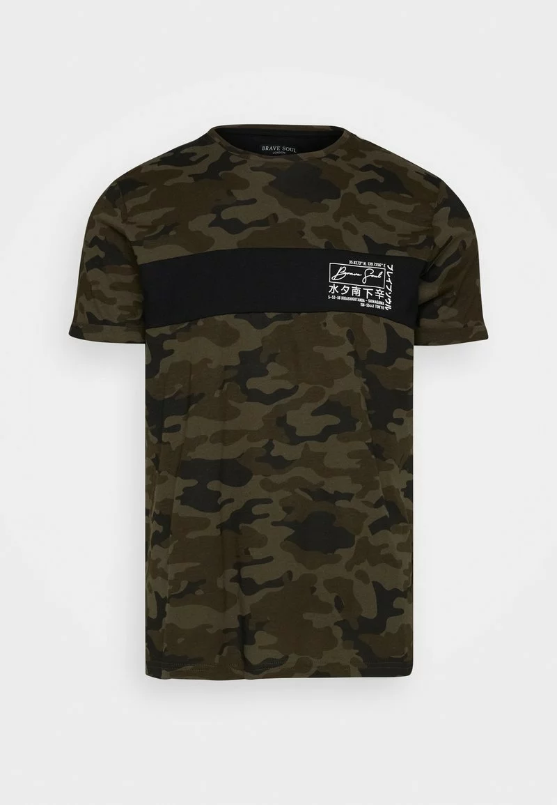 Brave Soul YOSHI - Camiseta Estampada - Khaki Camo/jet Black/optic White, Hombre 6 Brave Soul YOSHI - Camiseta Estampada - Khaki Camo/jet Black/optic White, Hombre - Imagen 6