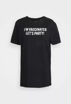Brave Soul VACCINE - Camiseta Estampada - Jet Black, Hombre