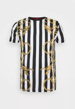 Brave Soul LATITUDE - Camiseta Estampada - Black/ White, Hombre -Brave Soul Ventas db9da8e4d0fe474ab80258f90404dd28