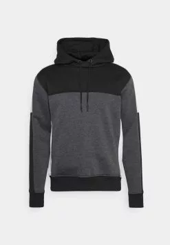 Brave Soul AUBURN - Sudadera - Black/charocal Marl/white, Hombre