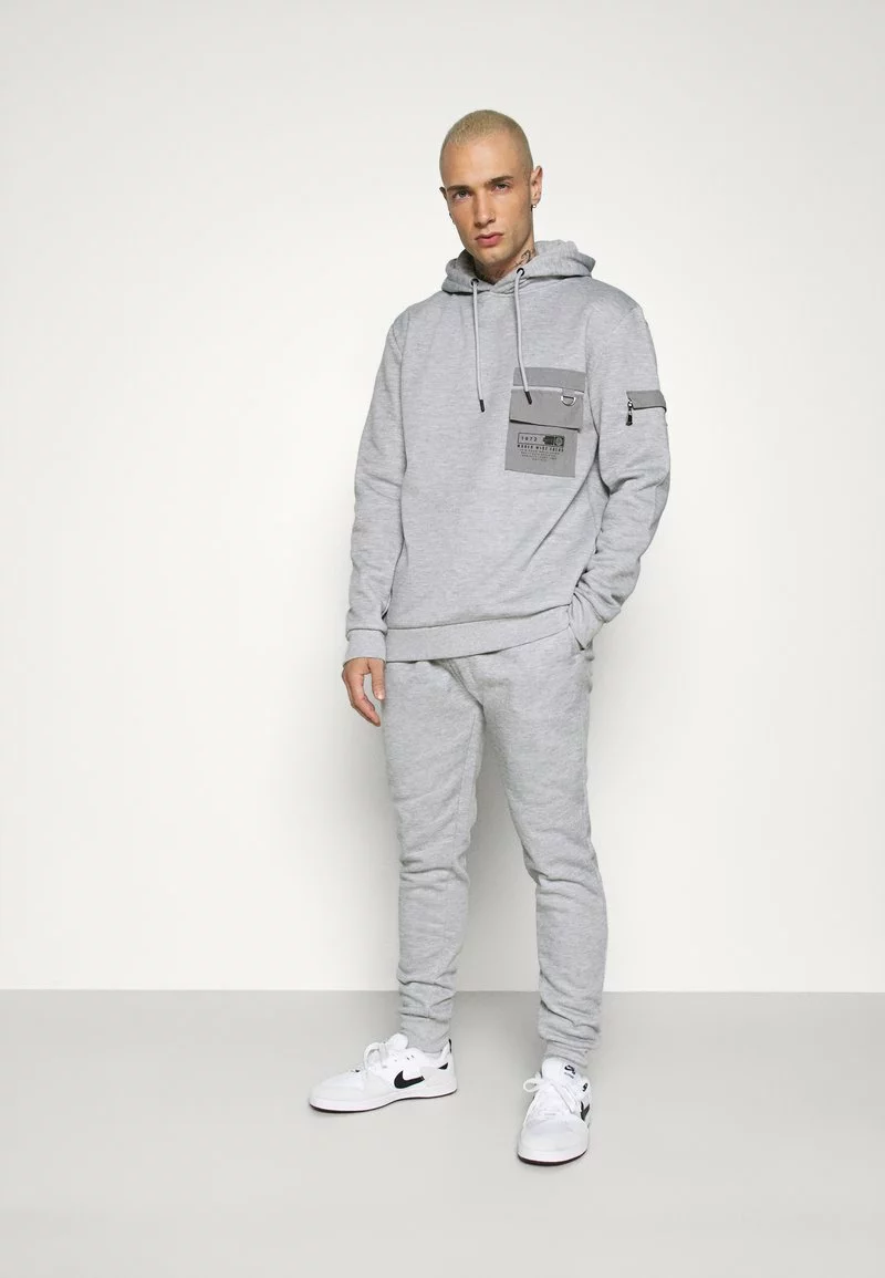 Brave Soul TYRELLC - Pantalones Deportivos - Grey Marl/ Jet Black, Hombre 2 Brave Soul TYRELLC - Pantalones Deportivos - Grey Marl/ Jet Black, Hombre - Imagen 2