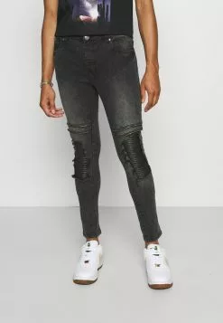 Brave Soul BELIZE - Vaqueros Pitillo - Dark Grey, Hombre