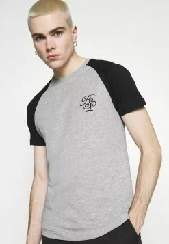 Brave Soul Camiseta Estampada - Light Grey Marl/ Black, Hombre -Brave Soul Ventas e02826f8f5714cd3b3e415a8f45c3a5e