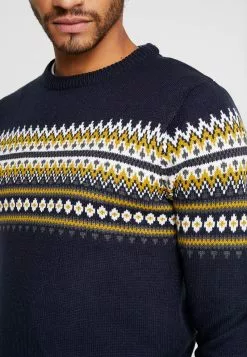 Brave Soul SEYMOUR - Jersey De Punto - Midnight Navy/ Slate Grey/ Vintage White/ Winter Lime, Hombre -Brave Soul Ventas e11bc155888b4c7e9cea2dd60bdc0a84