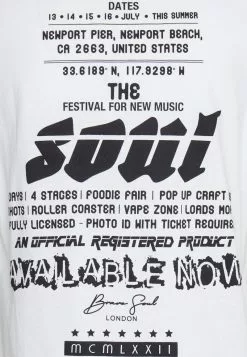 Brave Soul TYPE - Camiseta Estampada - Optic White/jet Black, Hombre -Brave Soul Ventas e1beb9b31a494891bb5ac0c3d031b151