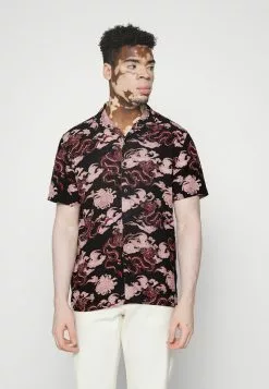 Brave Soul ANTOK - Camisa - Black/multi-colour, Hombre
